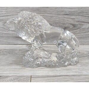 LION Princess House Wonders Of The Wild 24% Lead Crystal Clear Made In Germany